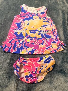 Lilly Pulitzer Pink Blue White Baby Dress